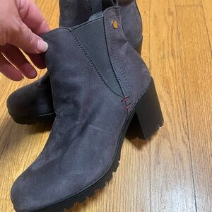 Gray Suede Ankle Boots